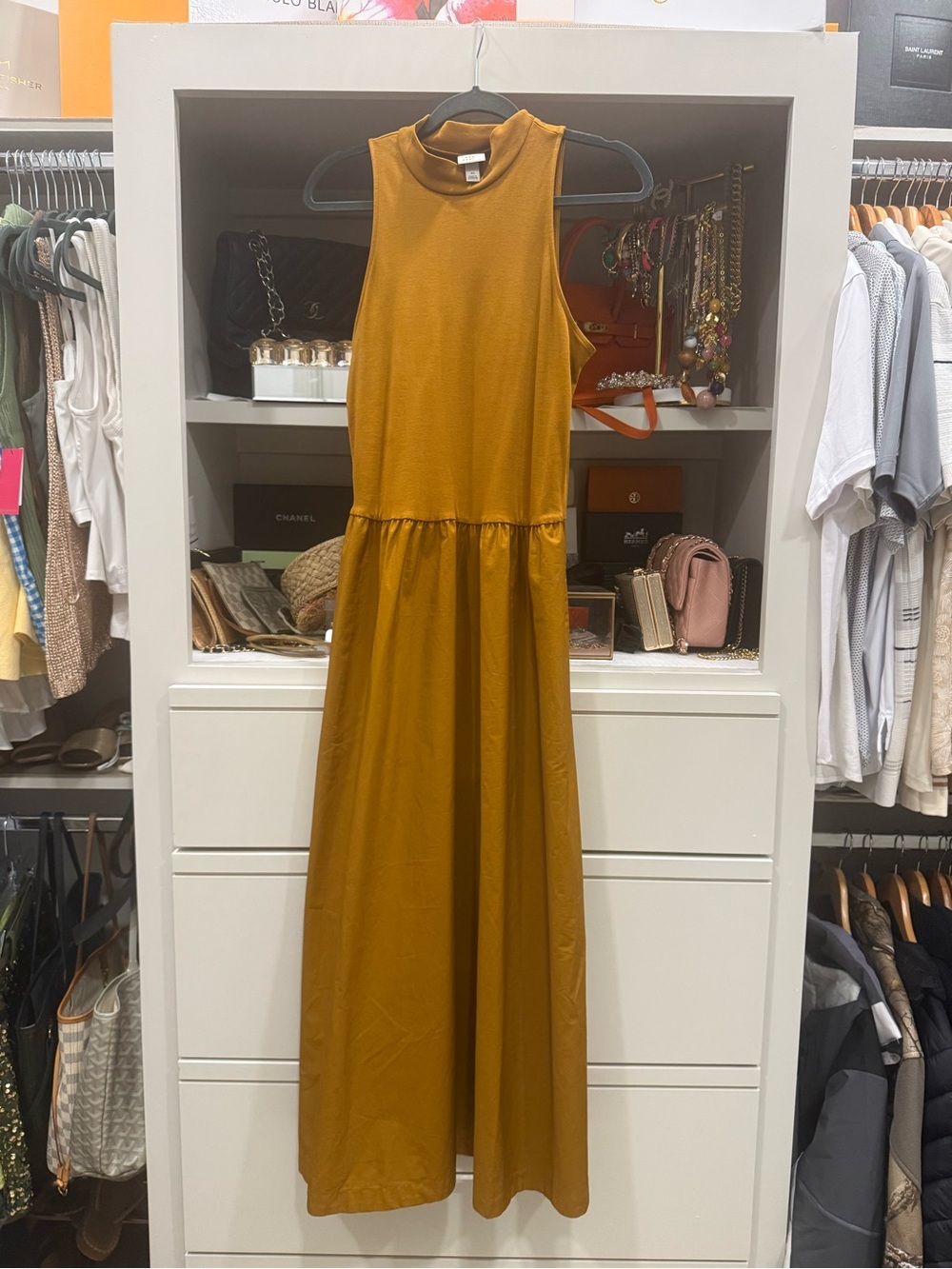 a new day Mustard Sleeveless Midi Dress